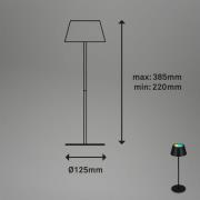Kiki LED-bordlampe, svart, IP44, 3000 K, RGBW
