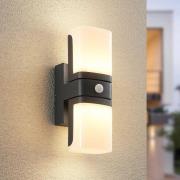 Lindby Jasiah LED utendørs vegglampe dreibar Sensor