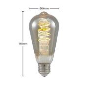 Lucande LED E27 ST64 4W 1 800 K dimbar titan 5stk