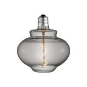 Lucande LED-klokkelampe, E27 4W, Ø 16 cm, 1800K, røyk