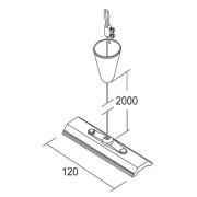 Ivela tauopphengssystem, 2 meter med plate, svart