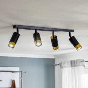 Downlight Kumo svart/gull med 4 lyskilder