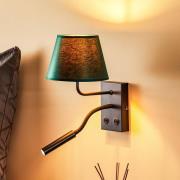 Vegglampe Soho, konisk, leselampe, grønn/gull