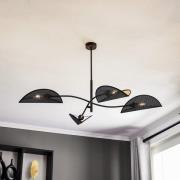 Taklampe Lotus, svart/gull, 4 lyskilder