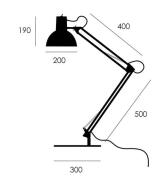 midgard Federzug bordlampe med stativ svart