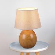 Loxur bordlampe, høyde 35 cm, beige/treutseende