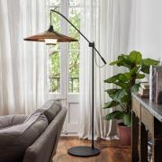 Forestier Parrot gulvlampe med abacá-skjerm, brun