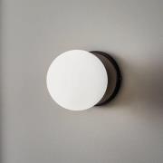 Vegglampe Kiba, svart/gull, lampeskjerm glasskule