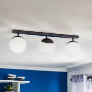 Taklampe Sfera 3 lyskilder direkte lang glass/svart
