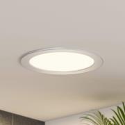 Prios LED-innbyggingslampe Cadance, sølv, 22 cm, CCT, IP44