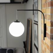 Vegglampe Dione, svart/hvit, høyde 40 cm, stikkontakt