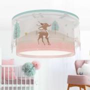 Dalber taklampe for barn Loving Deer, hjort-motiv