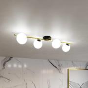 Taklampe Glassy 4 lyskilder lineær svart/gull/opal