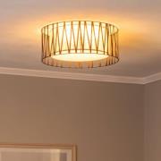 Taklampe Harmony, svart, naturlig jute, Ø 50 cm