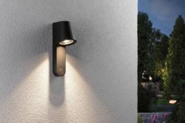 Paulmann LED utendørs vegglampe Caissa, aluminium, sensor