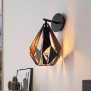 Vegglampe Carlton, svart/kobber