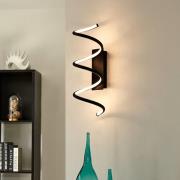 Lindby Agostara LED-vegglampe, spiral, svart