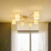 Lindby Pellinora taklampe, nikkelfarge/hvit