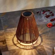 Lindby LED-solcellelampe Amaria, rotting, mørk, Ø 27 cm