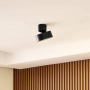 Lindby LED-spotlight Nivoria, Ø 14 cm, svart, svingbar