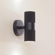 Lindby utendørs vegglampe Jovane, svart, aluminium, 2 lyskilder