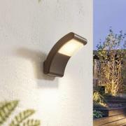 Lindby LED utendørs LED-vegglampe Radane, mørkegrå, kantet, IP54