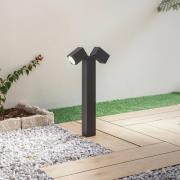 Lindby sokkellampe Othil, 2 lyskilder, 50 cm, antrasitt, metall