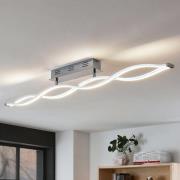 Lucande LED-taklampe Roan, 115 cm, krom, stål