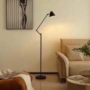 Lucande gulvlampe Phina, svart/hvit, justerbar, E27