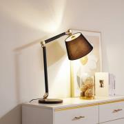 Lucande bordlampe Marvaine, svart/gullfarget, justerbar