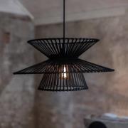 Hengelampe Duplici, svart, bambus, Ø 57 cm, E27