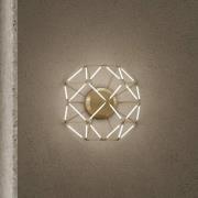 Euclide LED-vegglampe, gullfarget, metall, 37,5 cm bred