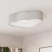 Taklampe Cloud i tekstil, lengde 62 cm, grå