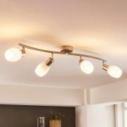 Lindby spotlight Arda, 70 cm, 4 lyskilder, nikkel, glass, E14