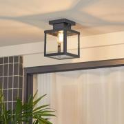 Lindby utendørs taklampe Mandus, svart, stål, 22 cm