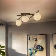 Taklampe Smart, svart/opal, 3 lyskilder