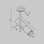 Maytoni Elti skinnespotlight, svart, Unity-system