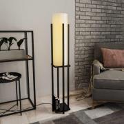 Gulvlampe 8125, svart/hvit, metall/canvas, høyde 130 cm