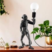 Bordlampe Singe, svart, polyester, høyde 46 cm, apefigur
