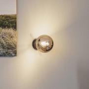 Vegglampe Glassy, svart, grafitt, glass, E14, Ø 14 cm