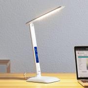 Lindby Ludmilla LED-bordlampe, skjerm, hvit