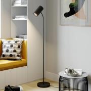 Lindby gulvlampe Karoli, svart, 156 cm, metall, fleksibel arm