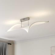 Lucande LED-taklampe Edano, 122 cm, hvit, tekstil, dimbar