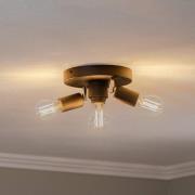 Taklampe Centro, svart, 3 lyskilder, metall, Ø 19,5 cm