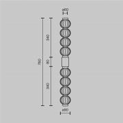 Maytoni LED-vegglampe Amulet, lineær, 76 cm, klar/gull