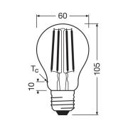 OSRAM LED tradisjonell glødepære E27 3,8W Filament 2,700K 806lm 2-pk