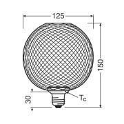 OSRAM Decor LED Flat Globe E27 3,5W svart 2 700K metall