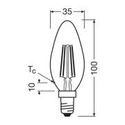 OSRAM LED stearinlys matt E14 2,2W 2700K 470lm 2-pk