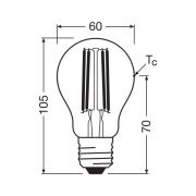 OSRAM LED glødepære E27 5W filament 4,000K 1055lm 2-pk