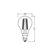 OSRAM LED-filamentpære dråpe E14 1,2W filament 2700K 255lm